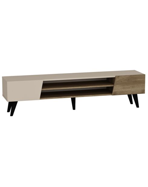 Meuble TV Clark noyer/beige - 180x37x45 cm