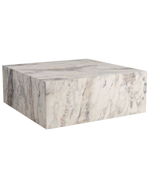 Table basse Prizma marbré - 90x35x90 cm