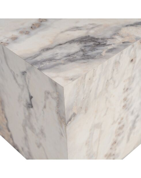 Table basse Prizma marbré - 90x35x90 cm