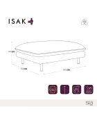 Pouf Isak Velours gris clair - 90x70x44 cm