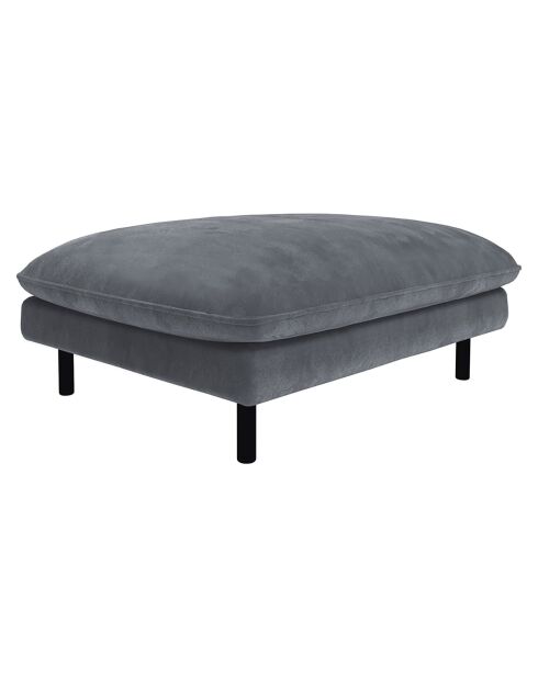 Pouf Isak Velours gris anthracite - 90x70x44 cm