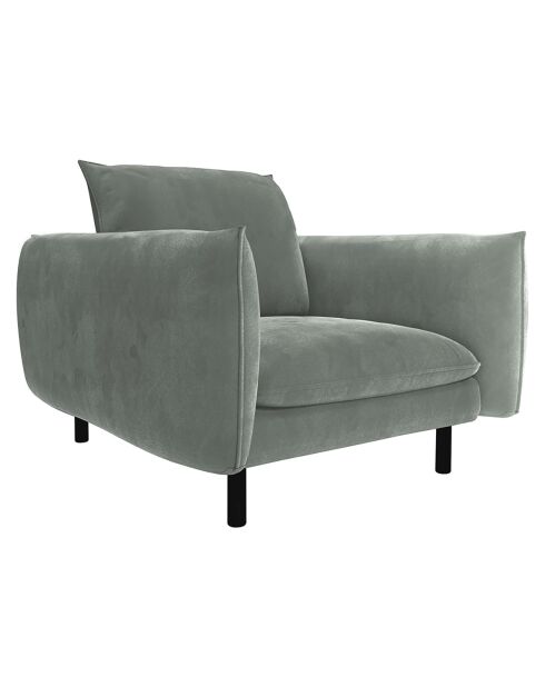 Fauteuil Isak Velours gris clair - 80x92x85 cm