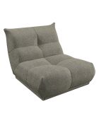 Fauteuil 80 cm Cozy Tissu bouclette vert olive - 80x112x80 cm