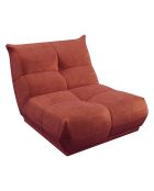 Fauteuil Cozy Velours côtelé rouge brique - 90x112x80 cm