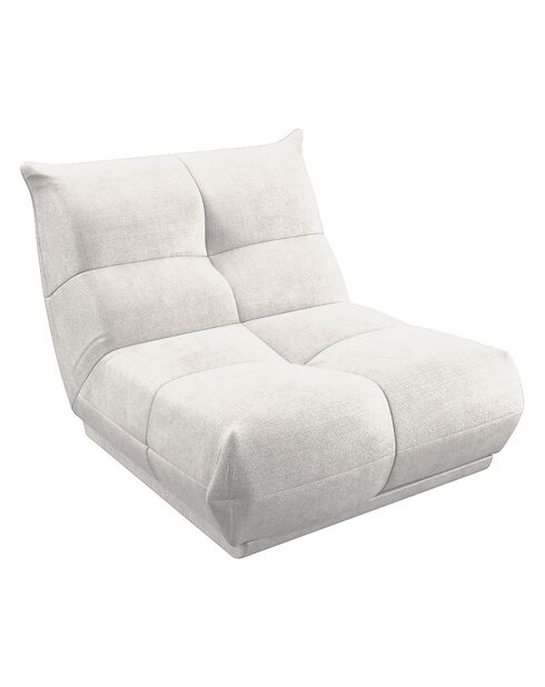 Fauteuil Cozy Velours côtelé blanc cassé - 90x112x80 cm