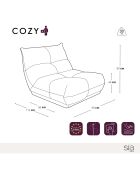 Fauteuil Cozy Velours côtelé blanc cassé - 90x112x80 cm