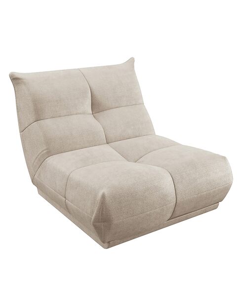 Fauteuil Cozy Velours côtelé beige  - 90x112x80 cm