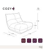 Fauteuil Cozy Velours côtelé aqua - 90x112x80 cm