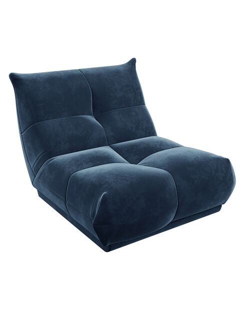 Fauteuil Cozy Velours bleu nuit - 90x112x80 cm