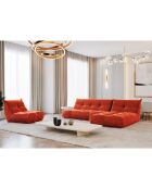 Fauteuil Cozy Velours orange rétro - 90x112x80 cm