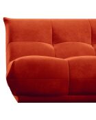 Fauteuil Cozy Velours orange rétro - 90x112x80 cm