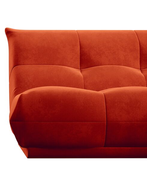 Fauteuil Cozy Velours orange rétro - 90x112x80 cm