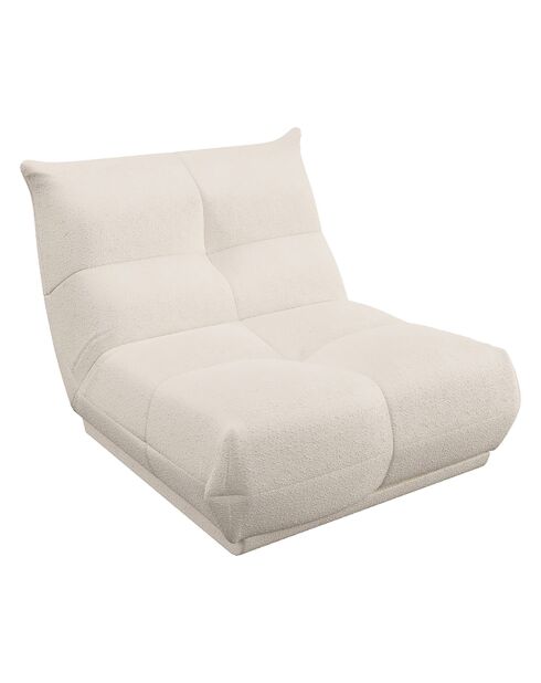 Fauteuil Cozy Tissu bouclé crème - 90x112x80 cm