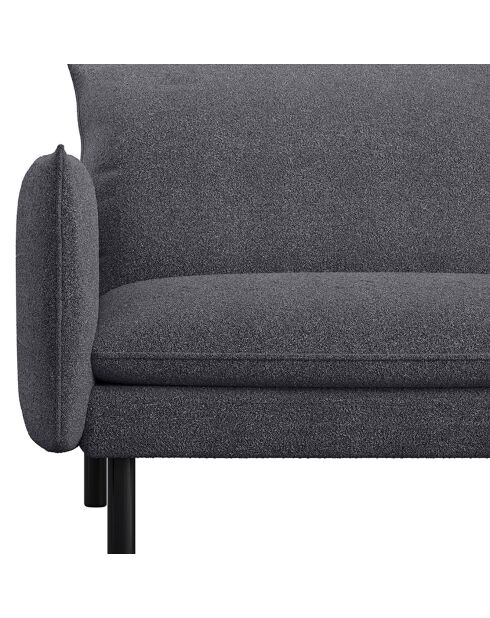 Isak 2-zitsbank antracietgrijs gelusde stof - 155x92x85 cm