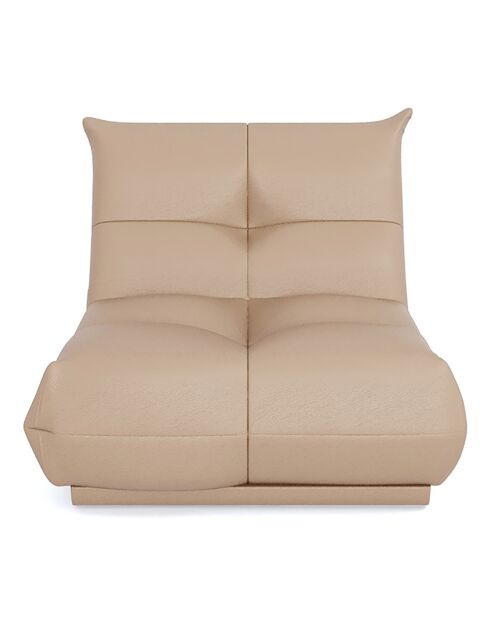 Fauteuil Cozy Cuir beige - 80x112x80 cm