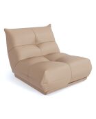 Fauteuil Cozy Cuir beige - 80x112x80 cm