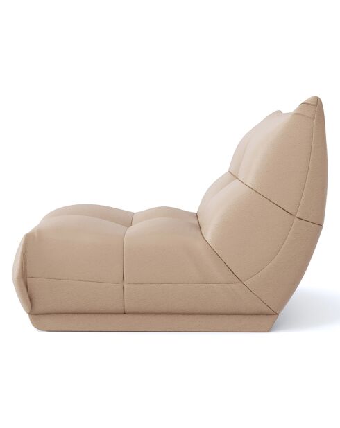 Fauteuil Cozy Cuir beige - 80x112x80 cm