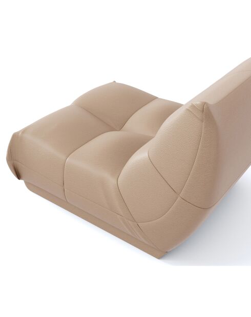 Fauteuil Cozy Cuir beige - 80x112x80 cm