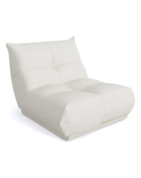 Fauteuil Cozy Cuir blanc - 80x112x80 cm