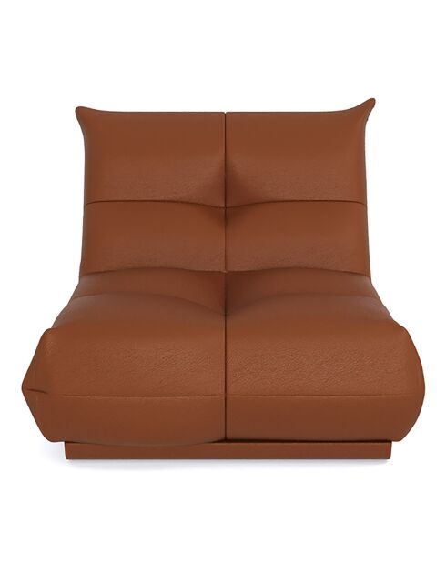 Fauteuil Cozy Cuir camel - 80x112x80 cm