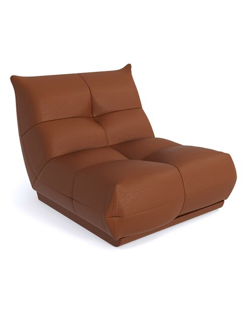 Fauteuil Cozy Cuir camel - 80x112x80 cm