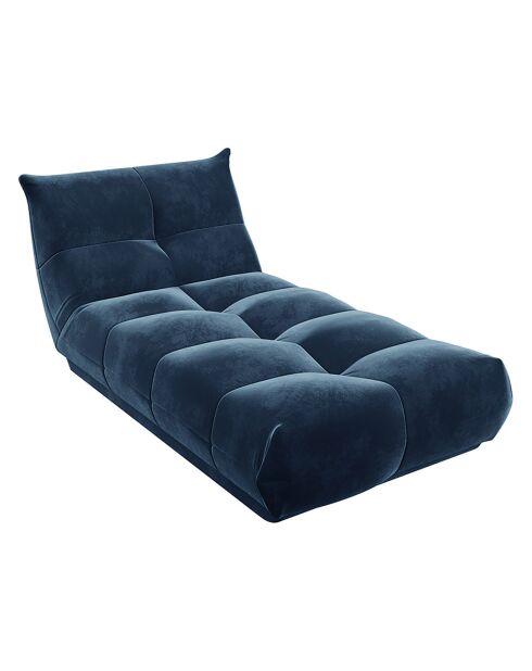 Méridienne Cozy Velours bleu nuit - 105x185x80 cm