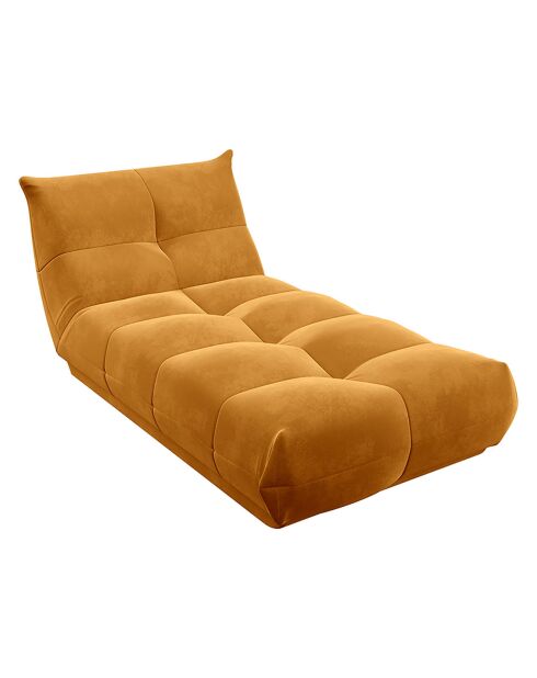 Méridienne Cozy Velours moutarde - 105x185x80 cm