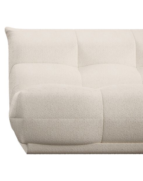 Canapé panoramique modulable XXL Cozy Tissu bouclette crème - 390x390x80 cm