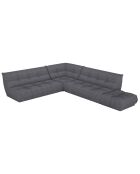 Canapé modulable XL Cozy Tissu bouclette anthracite - 285x375x80 cm