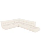 Canapé modulable XL Cozy Tissu bouclette crème - 285x375x80 cm