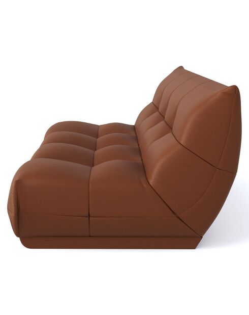 Divano accogliente a 3 posti in pelle di cammello - 180x112x80 cm