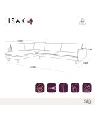 Canapé Grand angle gauche Isak Tissu bouclé crème - 262x92/204x85 cm