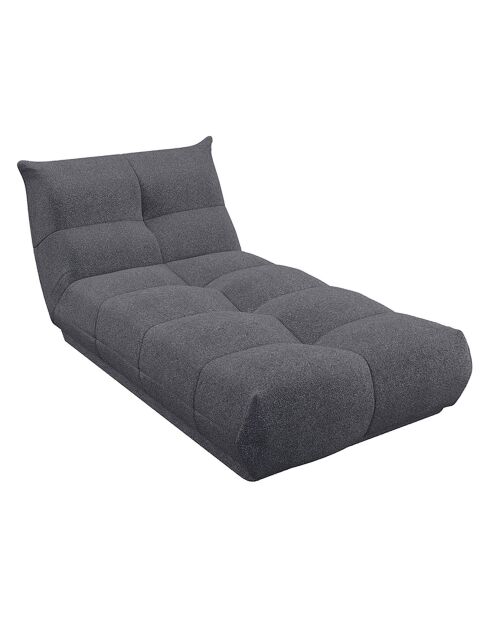 Méridienne Cozy Tissu bouclé anthracite - 105x185x80 cm