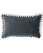 Funda de cojín de terciopelo azul tormenta