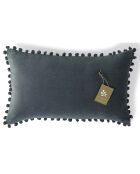 Funda de cojín de terciopelo azul tormenta