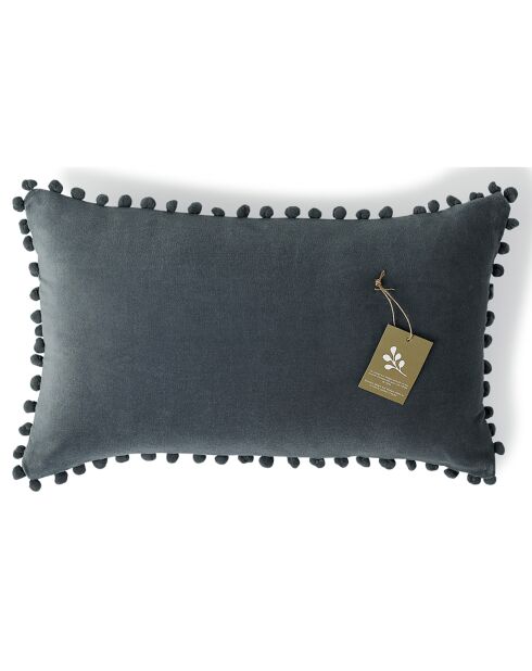 Fodera per cuscino Velvet in velluto blu tempesta