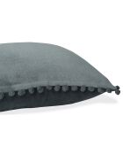 Funda de cojín de terciopelo azul tormenta