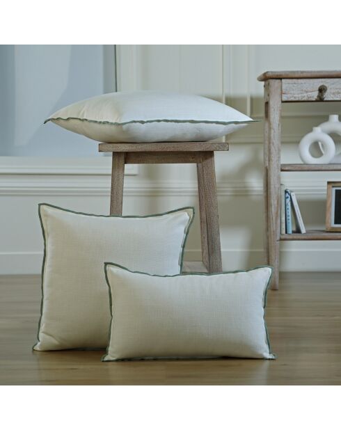 Jules Kissenbezug, weiß/seladonfarben