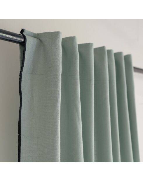 Gordijn met ruches Jules celadon/zwart - 140x260 cm