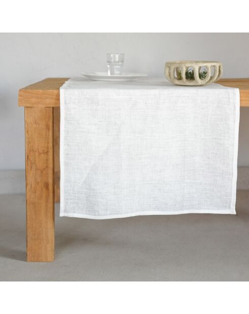 Chemin de table Paul blanc - 50x150 cm