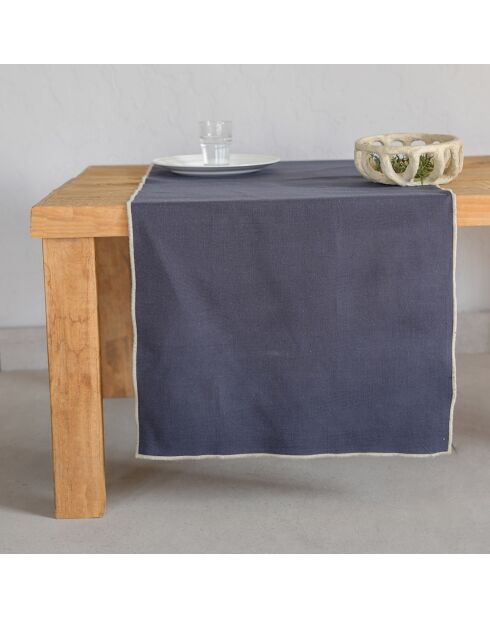Chemin de table Jules fusain/sable - 50x150 cm
