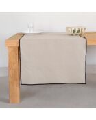 Chemin de table Jules naturel/noir - 50x150 cm
