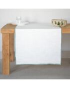 Chemin de table Jules blanc/céladon - 50x150 cm