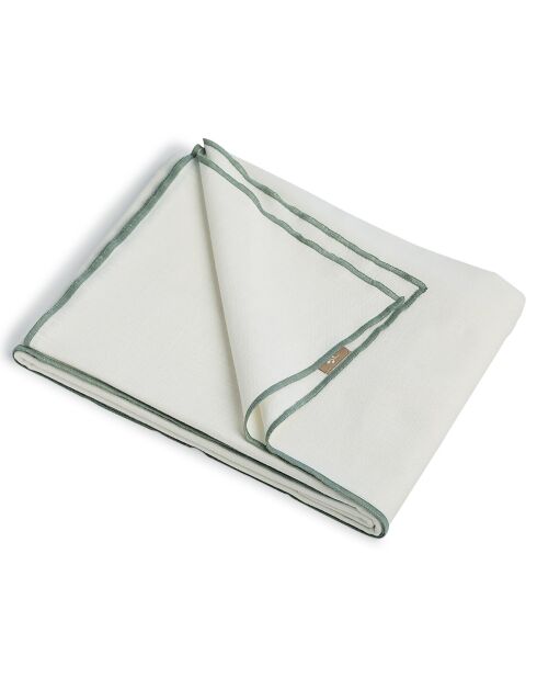 Chemin de table Jules blanc/céladon - 50x150 cm