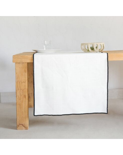 Jules Tischläufer weiß/schwarz - 50x150 cm