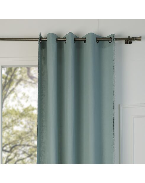 Gabriel eyelet gordijn celadon/zwart - 140x260 cm