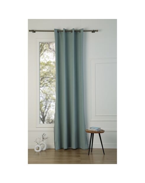 Jules eyelet gordijn celadon/zwart - 140x260 cm