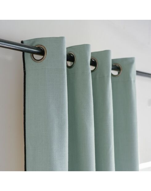Jules eyelet gordijn celadon/zwart - 140x260 cm