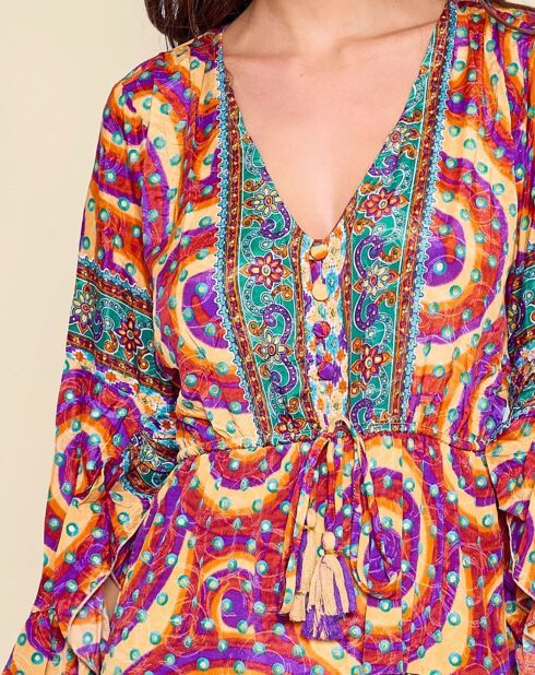 Robe en Soie mélangée Margaux multicolore