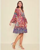 Robe en Soie mélangée Margaux multicolore